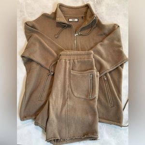 Kith 1/2 Zip Terry Sweatsuit (SS15) Beige Size Medium Lightly Worn